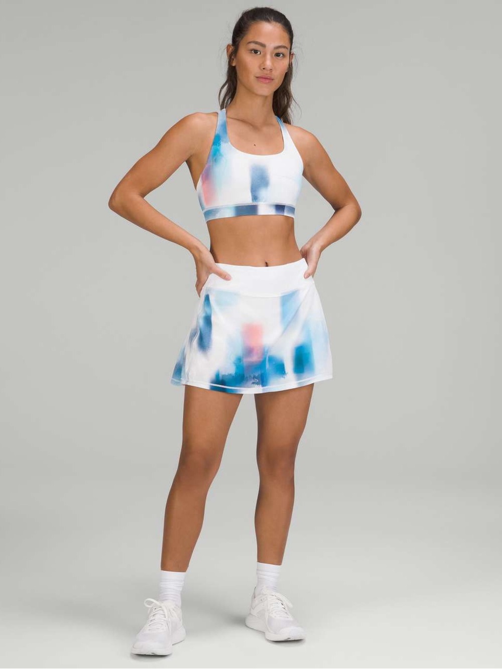 Lululemon Pace Rival Mid-Rise Skirt Baseline Wash Print Multi Size 4